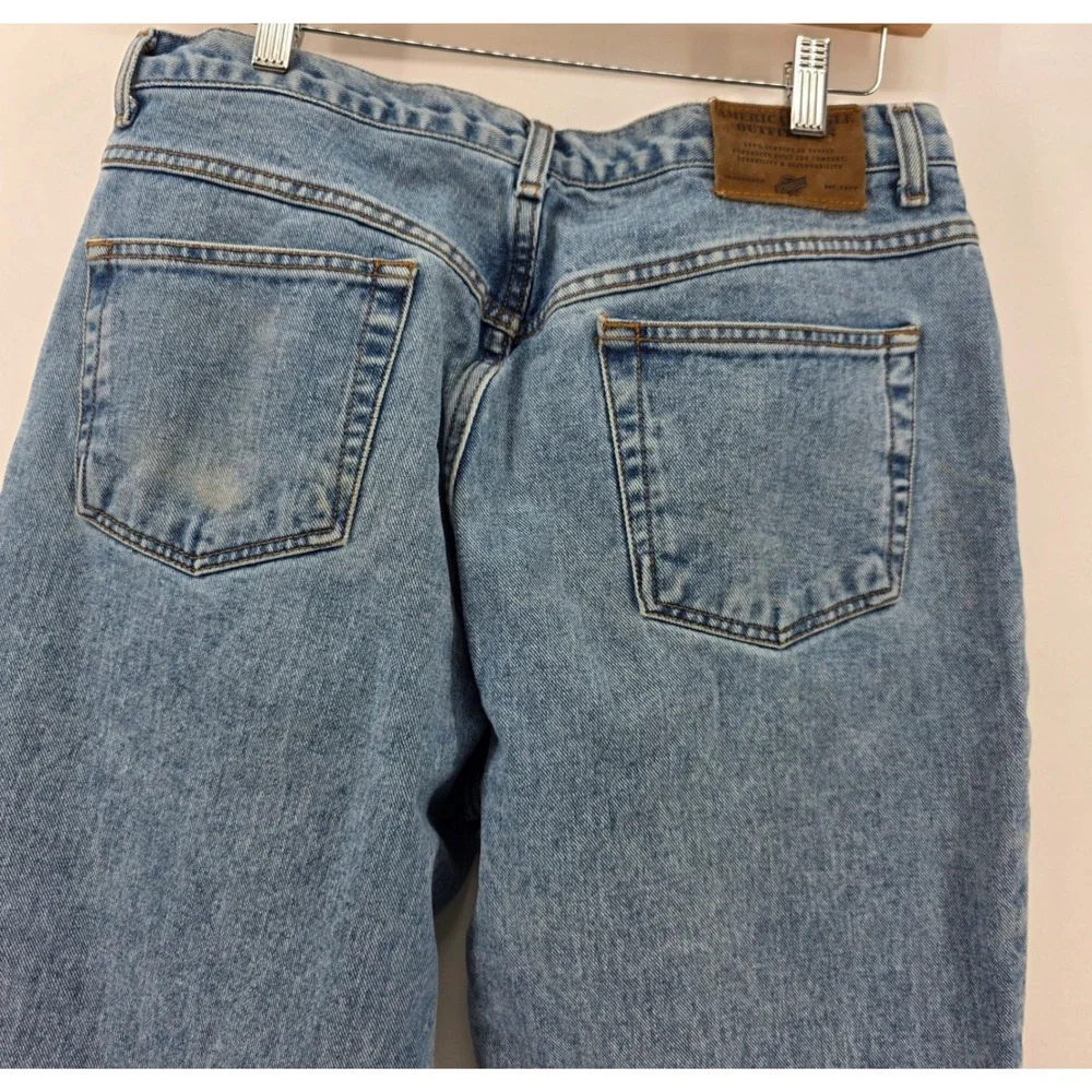 VTG 90's American Eagle Dungarees Mens Jeans Denim Straight Leg Pants Size 34x32